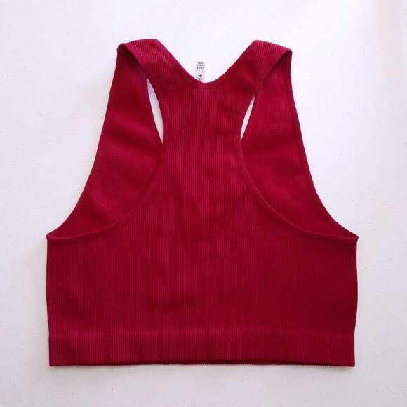 2X/3X Zenana Cranberry Ribbed Crop Top/Bralette/ Sportsbra & Matched Earrings - Picture 10 of 11
